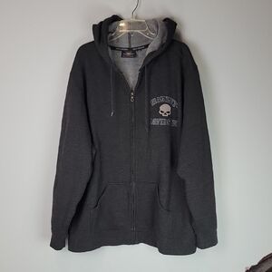 Harley Davidson® Men's Hooded Willie G Skull Sweatshirt jacket 2XL